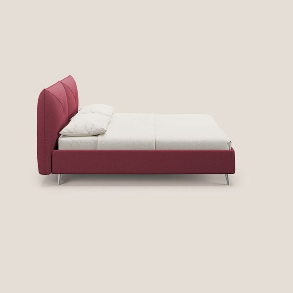 Adone letto imbottito contenitore a doppia pannellatura in bouclet imp