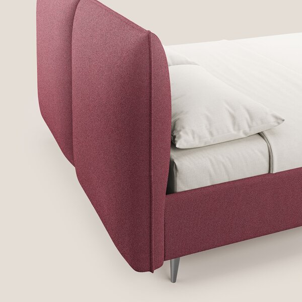 Adone letto imbottito contenitore a doppia pannellatura in bouclet imp