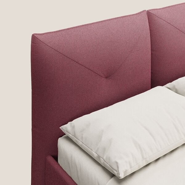 Adone letto imbottito contenitore a doppia pannellatura in bouclet imp