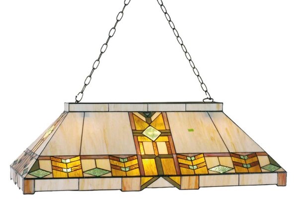 Clayre&Eef Lampada a sospensione Tiffany EDDART, dimmerabile, Multicolore, Soggiorno / Sala da pranzo, Vetro, Tiffany, Lampada a sospensione