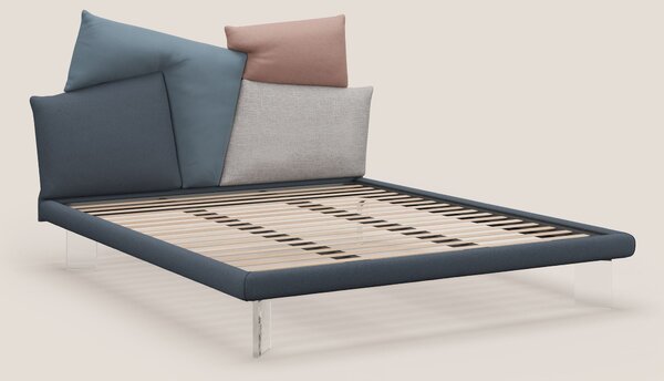 Rebus letto imbottito dal design moderno con piedi trasparenti in plex