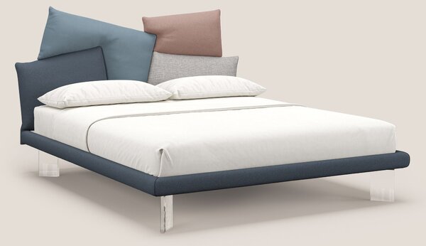 Rebus letto imbottito dal design moderno con piedi trasparenti in plex