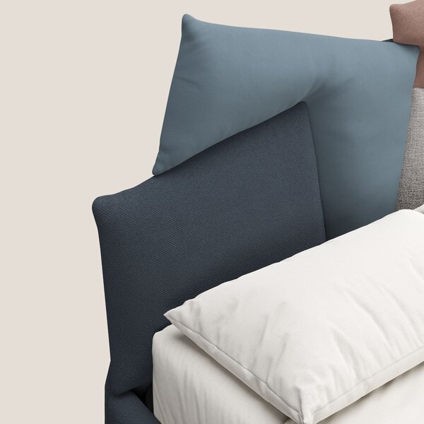 Rebus letto imbottito dal design moderno con piedi trasparenti in plex