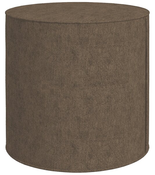 Pouf Poggiapiedi 41x41 cm Rivestimento Rimovibile Tessuto Effetto Lino Marrone