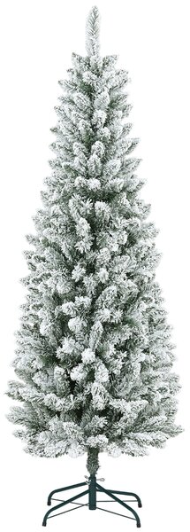 Albero di Natale Artificiale Innevato 180 cm 479 Rami Design Alto e Stretto Verde