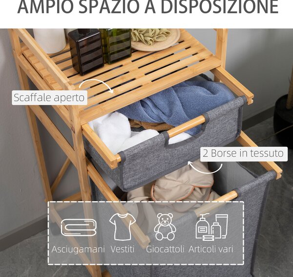 SONGMICS Cesto Portabiancheria Con Coperchio, Per Biancheria Sporca In