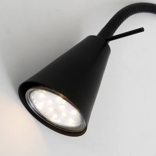 Briloner Applique da parete a LED Tusa, Nero, Camera da letto, Metallo, Moderno, Applique a LED