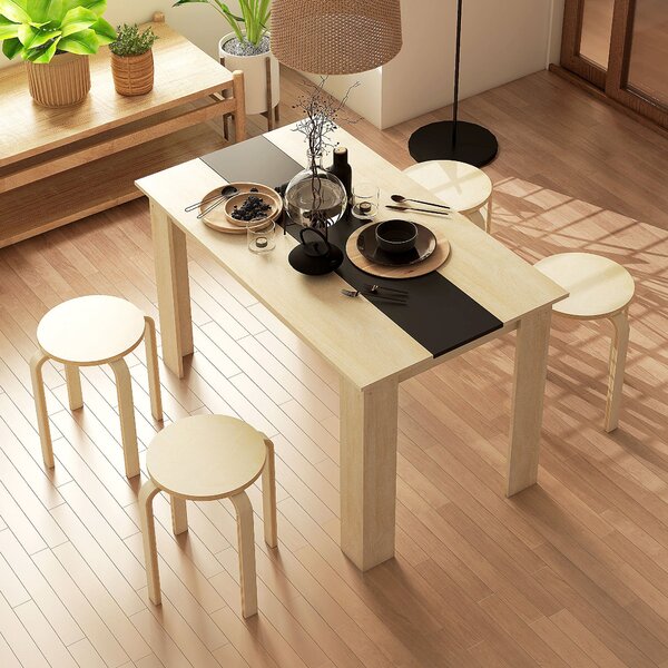 Set 4 Sgabelli Impilabili Rotondi in Legno 40x54 cm Colore Legno