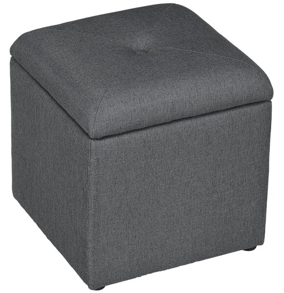 Pouf Contenitore 39x39x39 cm in Tessuto Teddy Grigio