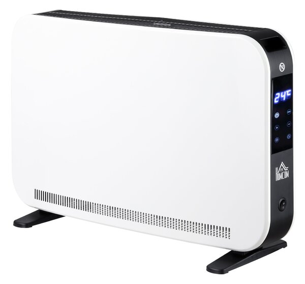 Termosifone Elettrico 3 Modalità Timer e Termostato 60x18,5x39,5 cm Bianco e Nero