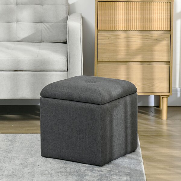 Pouf Contenitore 39x39x39 cm in Tessuto Teddy Grigio