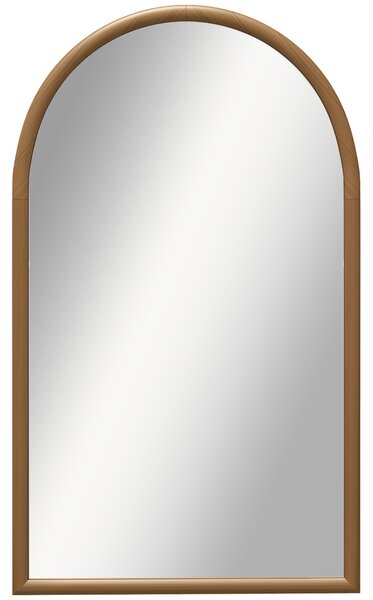 Specchio da Parete ad Arco 65x110 cm Cornice in Legno Marrone Scuro