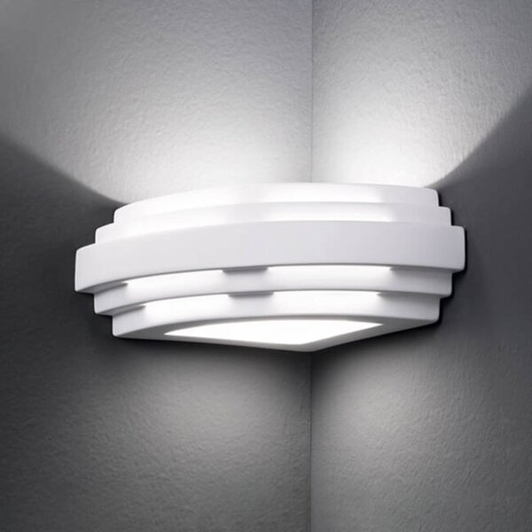 Austrolux Applique da parete STIEGEL, dimmerabile, Bianco / Opale, Soggiorno / Sala da pranzo, Ceramica, Moderno, Applique