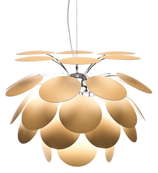 MARSET Lampada a sospensione Discocó, dimmerabile, Crema / Ambra, Soggiorno / Sala da pranzo, Plastica, Design, Lampada a sospensione
