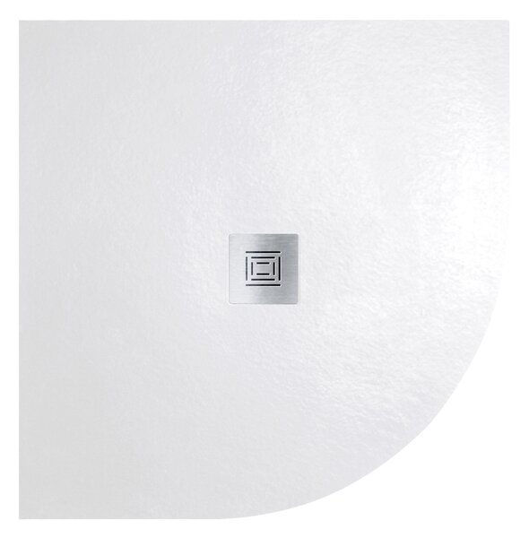 Piatto doccia fibra di vetro semicircolare Logic 80 x 80 cm bianco