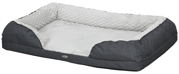 Cuccia per Cani Taglia Grande Imbottita con Cuscino Rimovibile Lavabile 120x80x22 cm Grigio Carbone