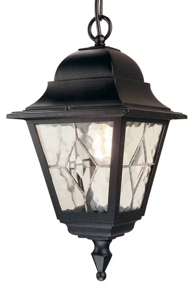 Elstead Lampada a sospensione da esterno Norfolk NR9, nero/trasparente, IP43 dimmerabile, Nero, Vetro, Antico