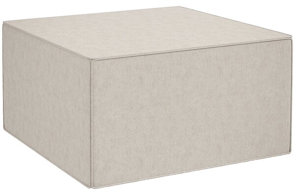 Pouf Poggiapiedi 75x75x41 cm Rivestimento Rimovibile Tessuto Effetto Lino Beige