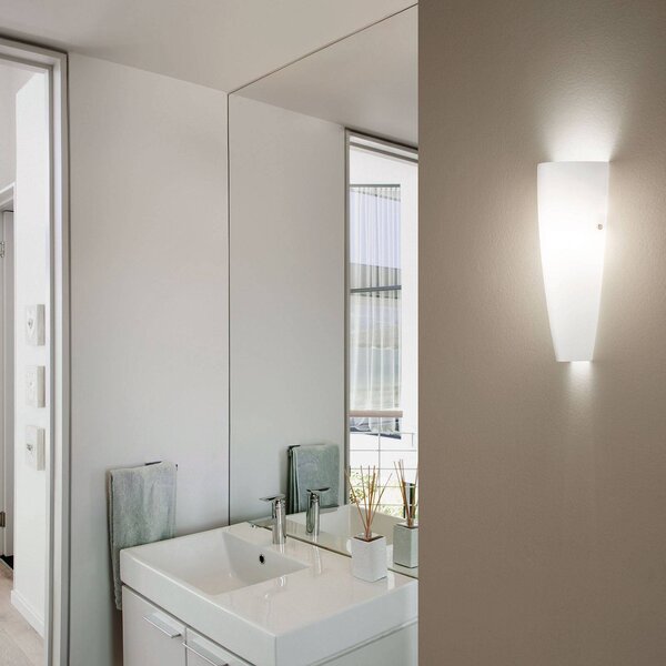 Fabas Luce Applique da parete DEDALO, dimmerabile, Bianco / Opale, Bagno, Vetro, Moderno, Applique