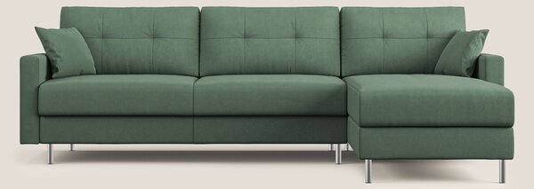 Megan divano letto angolare in microfibra smacchiabile T11 verde