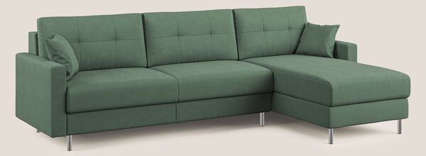 Megan divano letto angolare in microfibra smacchiabile T11 verde