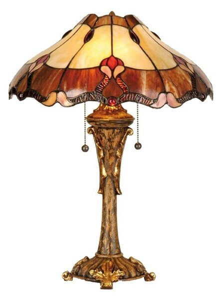 Clayre&Eef Lampada da tavolo Tiffany CAMBRIA, Multicolore, Soggiorno / Sala da pranzo, Plastica, Tiffany, Lampada da tavolo