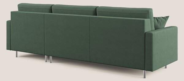 Megan divano letto angolare in microfibra smacchiabile T11 verde