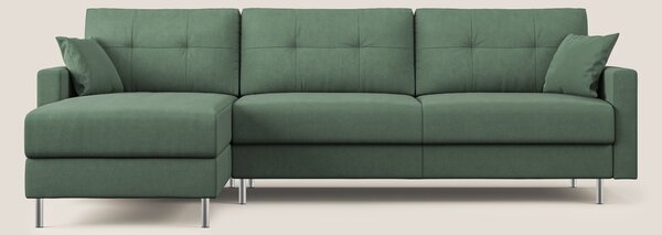 Megan divano letto angolare in microfibra smacchiabile T11 verde