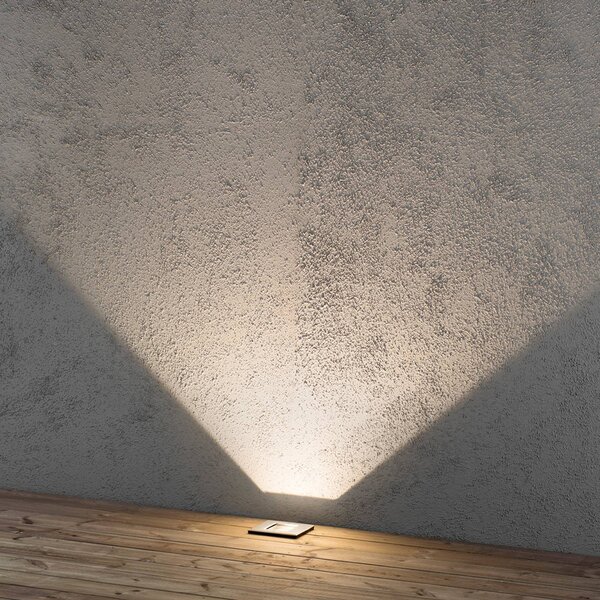 Konstsmide Malte spot LED da terra emissione flessibile 6W, Alluminio / Grigio / Zincato, Acciaio Inox, Moderno, Faretto da incasso da terra
