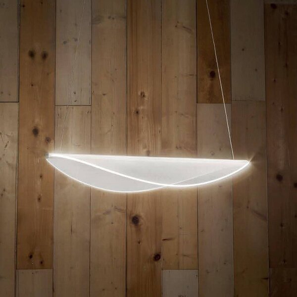 Stilnovo Lampada LED a sospensione Diphy, 76 cm, dimmerabile DALI, Bianco / Opale, Soggiorno / Sala da pranzo, Alluminio, Moderno