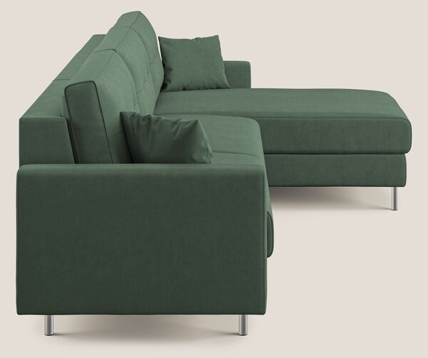 Megan divano letto angolare in microfibra smacchiabile T11 verde