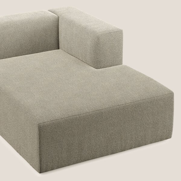 Nettuno modulo chaise longue in morbido tessuto bouclè T07 beige