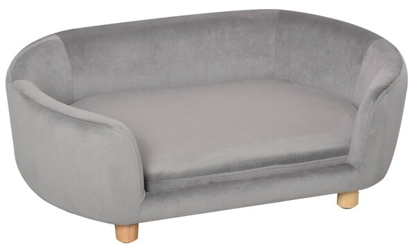 Cuccia Divano per Cani e Gatti Taglia Piccola 86x55x33 cm Grigio Chiaro