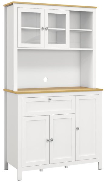 Credenza Dispensa Cucina Armadietti con Mensole Regolabili 100x40x180 cm Bianco