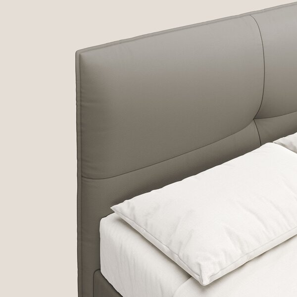 Greta letto contenitore dimensioni SLIM con testata trapuntata in ecop