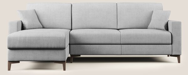 Kafka divano letto angolare in morbido tessuto impermeabile T02 grigio