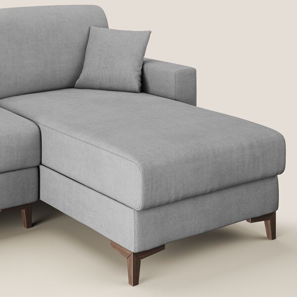 Kafka divano letto angolare in morbido tessuto impermeabile T02 grigio
