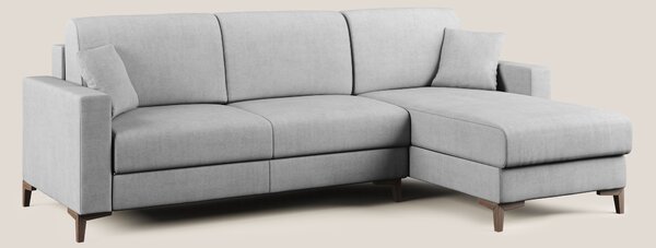 Kafka divano letto angolare in morbido tessuto impermeabile T02 grigio