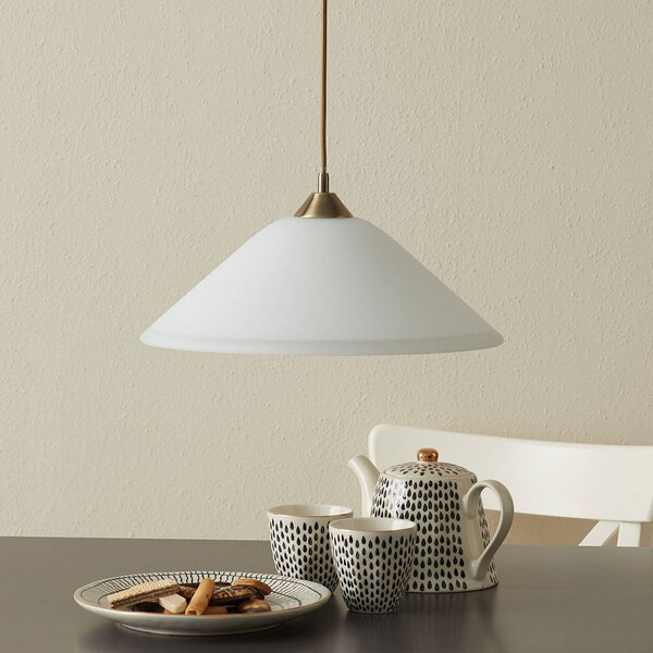 ORION Lampada a sospensione in vetro LOISA, dimmerabile, Bianco / Opale, Soggiorno / Sala da pranzo, Vetro, Moderno, Lampada a sospensione