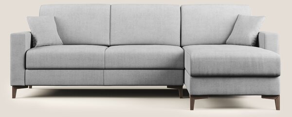 Kafka divano letto angolare in morbido tessuto impermeabile T02 grigio