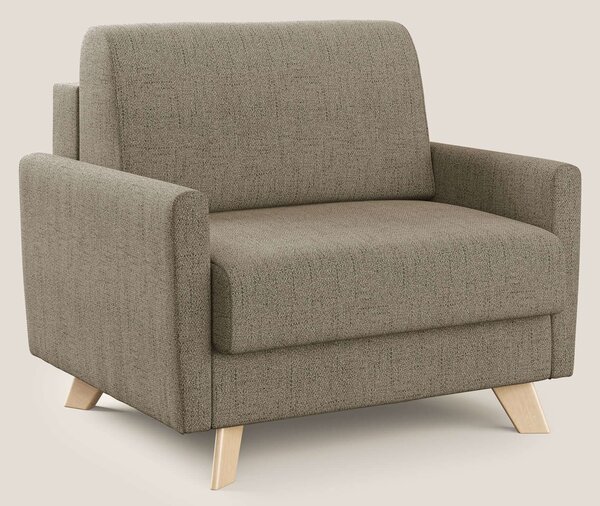 Edgar poltrona letto in tessuto felis impermeabile T03 marrone