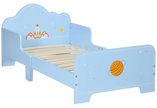 Letto per Bambini con Sponde 143x74x59 cm Fantasia Spaziale Azzurro