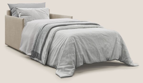 Evans poltrona letto in morbido tessuto impermeabile T02 beige