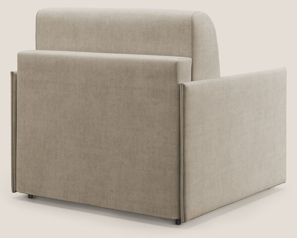 Evans poltrona letto in morbido tessuto impermeabile T02 beige