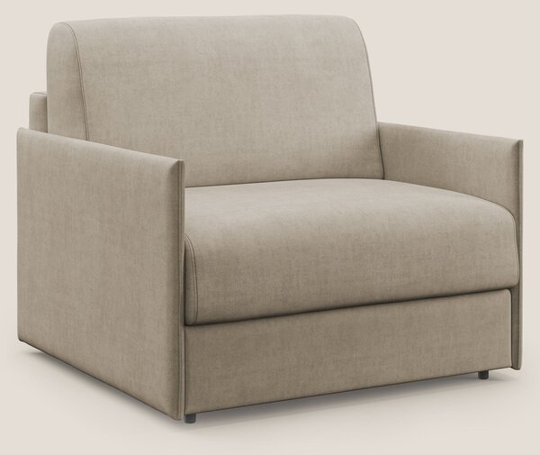 Evans poltrona letto in morbido tessuto impermeabile T02 beige