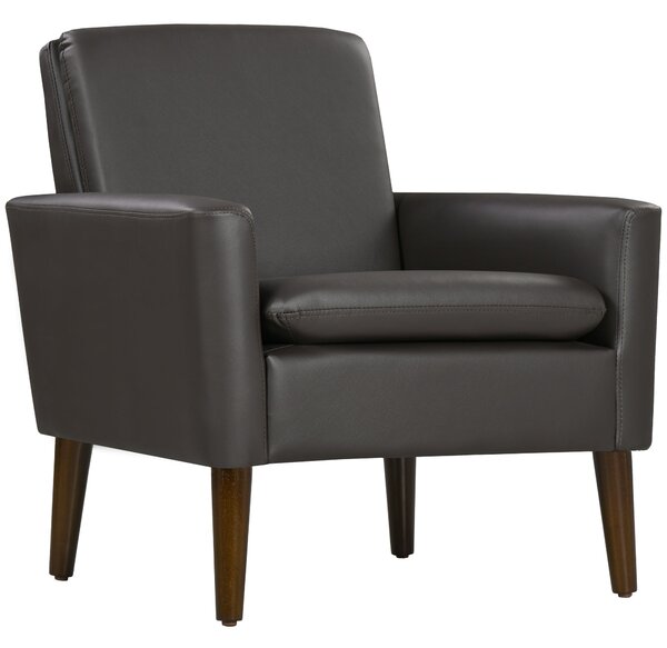 Poltrona per Salotto Moderna 75x78x81 cm in Finta Pelle Imbottita Marrone