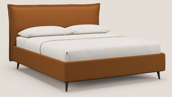 Hans letto contenitore imbottito minimal in tessuto simil cotone imper