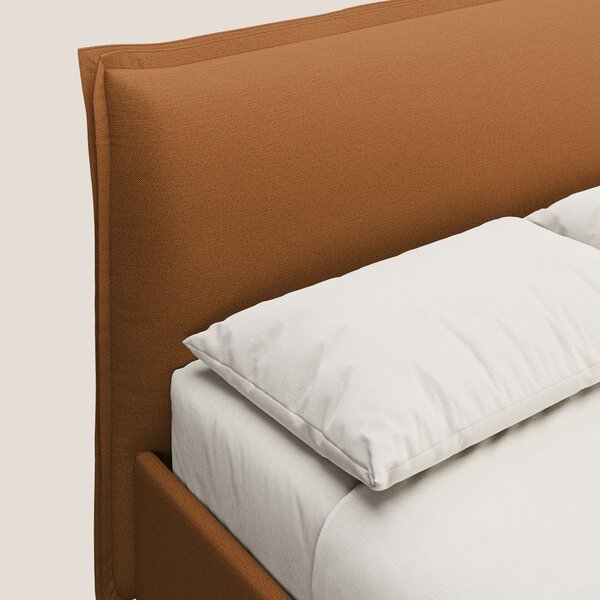 Hans letto contenitore imbottito minimal in tessuto simil cotone imper
