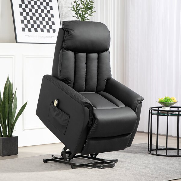 Poltrona Relax Reclinabile Alzapersone Elettrica con Telecomando Nero