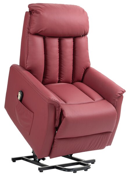Poltrona Relax Reclinabile Alzapersone Elettrica con Telecomando Rosso